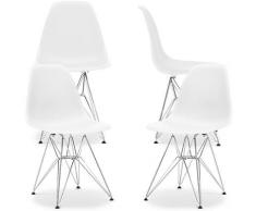 Premium Sedia Derwick - Opaco - Pack di 4 Bianco