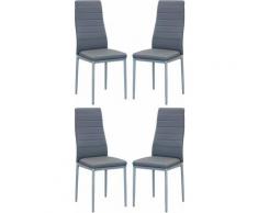 Set di 4 sedie in ecopelle grigia per sala da pranzo elegante moderna similpelle di alta qualità