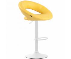 Sgabello Cucina Olinda In Similpelle Giallo Metallo bianco opaco