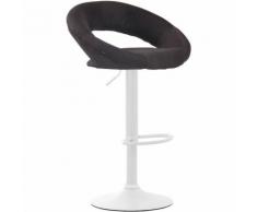 Sgabello Cucina Olinda In Tessuto Grigio scuro Metallo bianco opaco