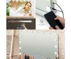 Specchio da bagno da parete Hollywood da trucco con luci singola LED illuminazione bianca con