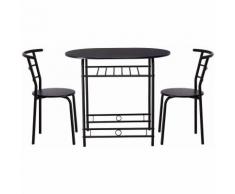 3 Pezzi Set da Pranzo, Set Tavolo da Cucina con 2 Sedie, Moderno ed Elegante, Vari Colori