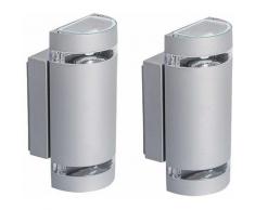 Etc-shop - Set di 2 lampade da parete portico esterno faretti dimmer set telecomando incluso