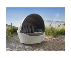 Divano coperto da giardino in rattan bianco SYLT