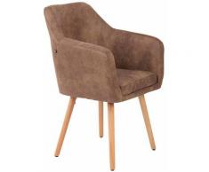Sedia pranzo UTRECHT in similpelle vintage Tortora Natura (rovere)