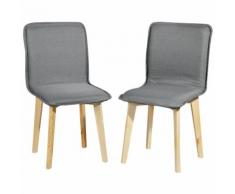 Sedia Sala da pranzo Set di 2 Sedia da cucina Grigio Schienale alto