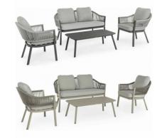 Set da Giardino Alluminio Salottino Mobili Arredamento Esterno Sailor Bizzotto - Colore: Tortora