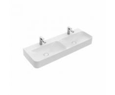 Villeroy und Boch doppio lavabo Finion 4139D5 1300x470mm, con sfioratore, 2 fori per rubinetto,