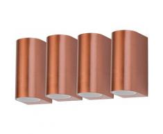 Etc-shop - 4x applique da parete per esterni faretti per patio Lampade ALU TELECOMANDO in set con