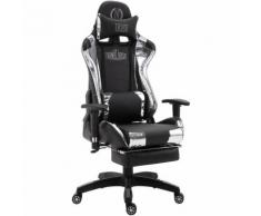 Sedia gaming ufficio Turbo Nero/Splendere Argento Similpelle (effetto metallizzato)