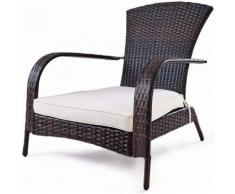 Poltrona da Giardino in Rattan con Cuscino Sedia da Esterno Balcone