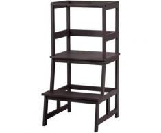 Costway - Sgabello da Cucina per Bambini, Torre di Apprendimento per Bambini in Bambu, Sgabello a 2