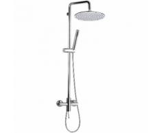 Rubinetto esterno doccia con deviatore e colonna saliscendi con soffione xl serie minimal