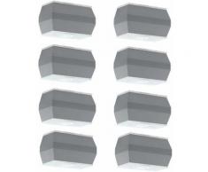 Etc-shop - Set di 8 lampade a LED per esterni trama ALU Wandstrahler Vetro Su Giù Illuminazione