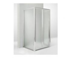 Box doccia 3 lati con 2 ante fisse e porta a soffietto 85x90x85 cm opaco