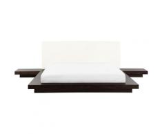 Letto color legno scuro 160 x 200 cm ZEN