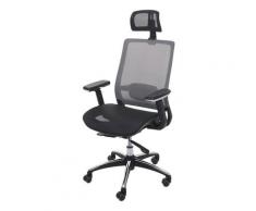 Poltrona ufficio HWC-A20 ergonomica design moderno tessuto nero grigio