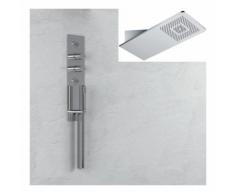 Wall kit a parete da incasso a muro acciaio inox + soffione doccia a parete acciaio inox punta