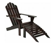 Asupermall - Sedia da Giardino con Poggiapiedi in Legno Marrone