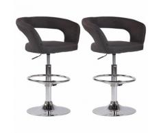Set 2 sgabelli cucina Jaen Grigio scuro Tessuto