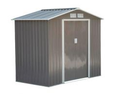 Casetta Box Da Giardino In Lamiera Grigio 213x127x185 Cm Miozzi