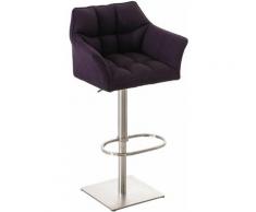Sgabello Damaso Tessuto Viola Acciaio inox