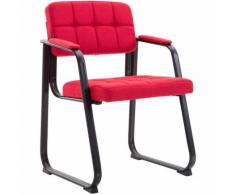 Sedia Visitatore Canada B in Tessuto Rosso Metallo nero opaco