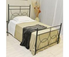 Letto una piazza e mezza in ferro battuto con pediera Antracite SILENE 130x202x h126 cm
