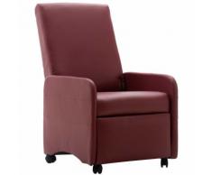 Poltrona Reclinabile Rosso Vino in Similpelle
