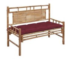 vidaXL Panchina da Giardino con Cuscino 120 cm in Bambù