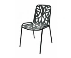 Sedia in metallo, impilabile, per giardino, Grigio antracite