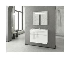 Set Mobili Senso - con Base, Lavabo, Specchio, Pensile, Cassetti, Luci, Lampade - da Bagno - Bianco