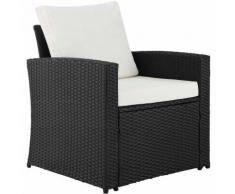 Salottino in rattan Lucca - arredo giardino, mobili da giardino, divani da esterno - nero