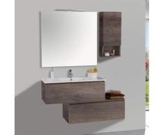 Mobile Da Bagno Sospeso 100cm Pensile P18cm Mazzoni Boston 15 Grigio Frassinato