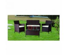 DFL - Set giardino in polyrattan 'ulisse' marrone salottino tavolo sofa' sedie
