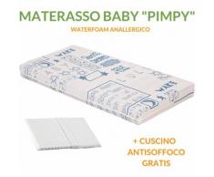 EVERGREENWEB - Materasso Lettino o Culla 70x140 per Bambini alto 12 cm + Cuscino ANTISOFFOCO su