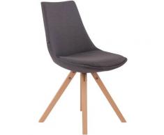 Sedia pranzo Albi in tessuto gambe quadrate Grigio scuro Natura (rovere)