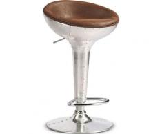 Sgabello da bar Aviator - similpelle in microfibra effetto anticato Marrone
