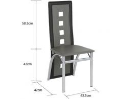 6 pcs - sedie sala da pranzo, sedie da pranzo - Grigio principale e morsa nera
