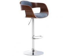 CLP - Sgabello cucina KINGSTON in tessuto Noce/blu