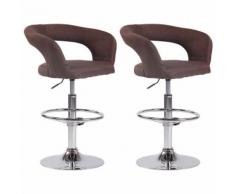 Set 2 sgabelli cucina Jaen Marrone Tessuto