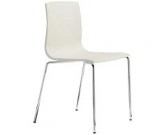 Gbshop - SEDIA ALICE confezione da 4 pezzi Lino ignifugo/ gambe Acciaio Cromato