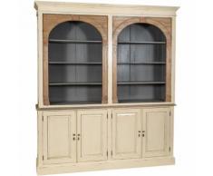 Libreria Credenza Vetrina in Legno massello con Ripiani per Soggiorno Ufficio