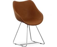 Sedia da pranzo di design - PU Cognac