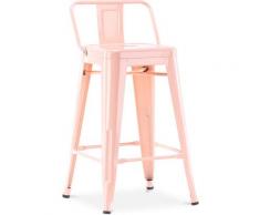 Sgabello da bar Tolix con schienale basso Pauchard Style - 60cm Pastel orange