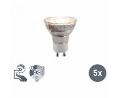 LUEDD Set di 5 lampade a LED dimmerabili a 3 gradini GU10 5W 300lm