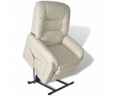 Poltrona Reclinabile TV Beige in Similpelle