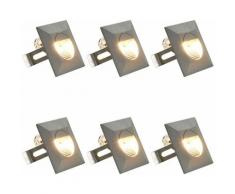 Lampade da Parete da Esterno a LED 6 pz 5 W Argento Quadrate VD27343 - Hommoo