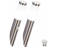 Etc-shop - Set di 3 lampade da parete per esterni a LED, rilevatori di movimento, luci per esterni,