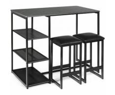 Set da Pub con 2 sedie e Tavolo, Set da Cucina con 3 mensole, Stile Semplice e alla Moda, Set da